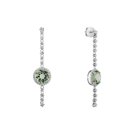 Diamond earrings with Amethyst Kirby
