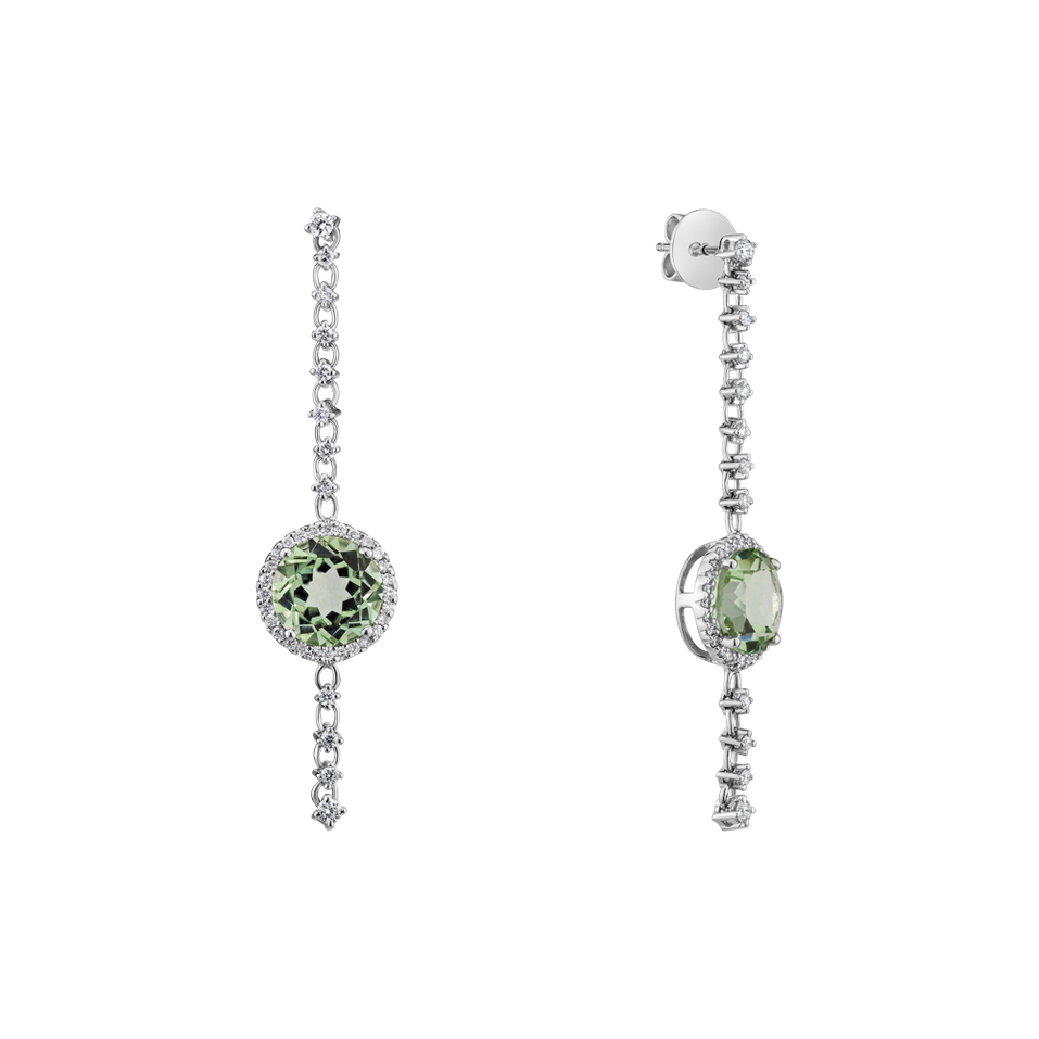 Diamond earrings with Amethyst Kirby