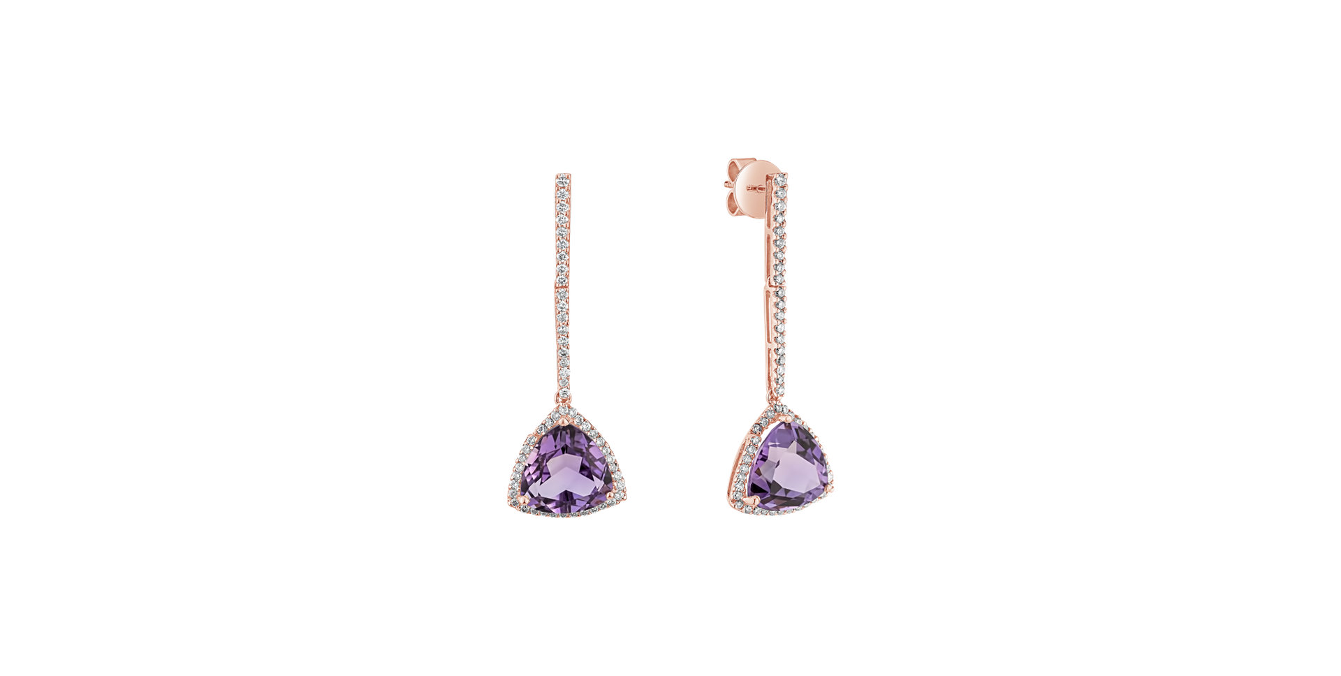 Diamond earrings with Amethyst Abbasid