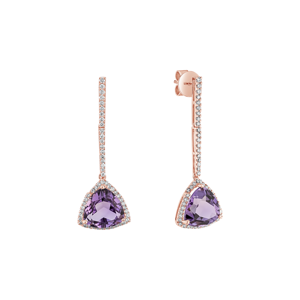 Diamond earrings with Amethyst Abbasid