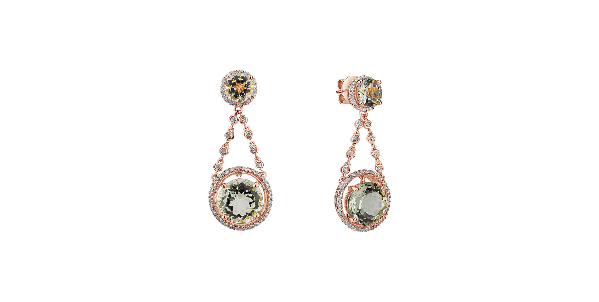 Diamond earrings with Amethyst Almagest