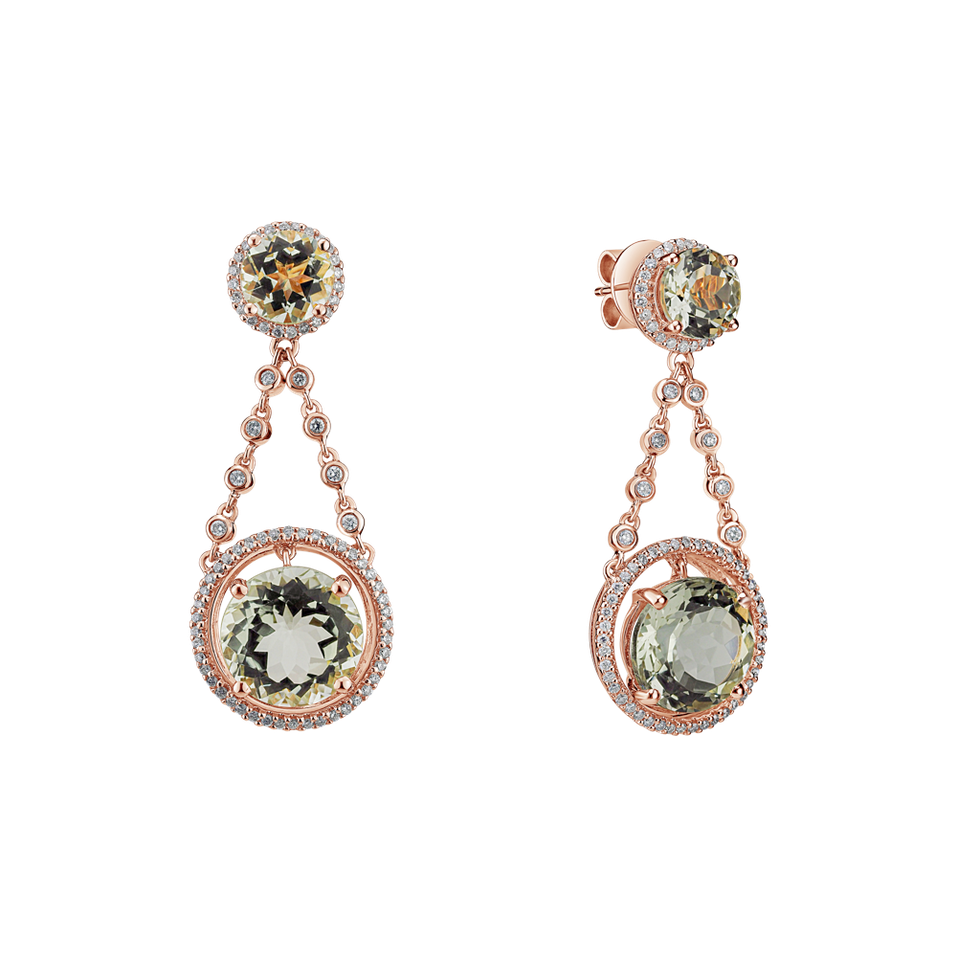 Diamond earrings with Amethyst Almagest