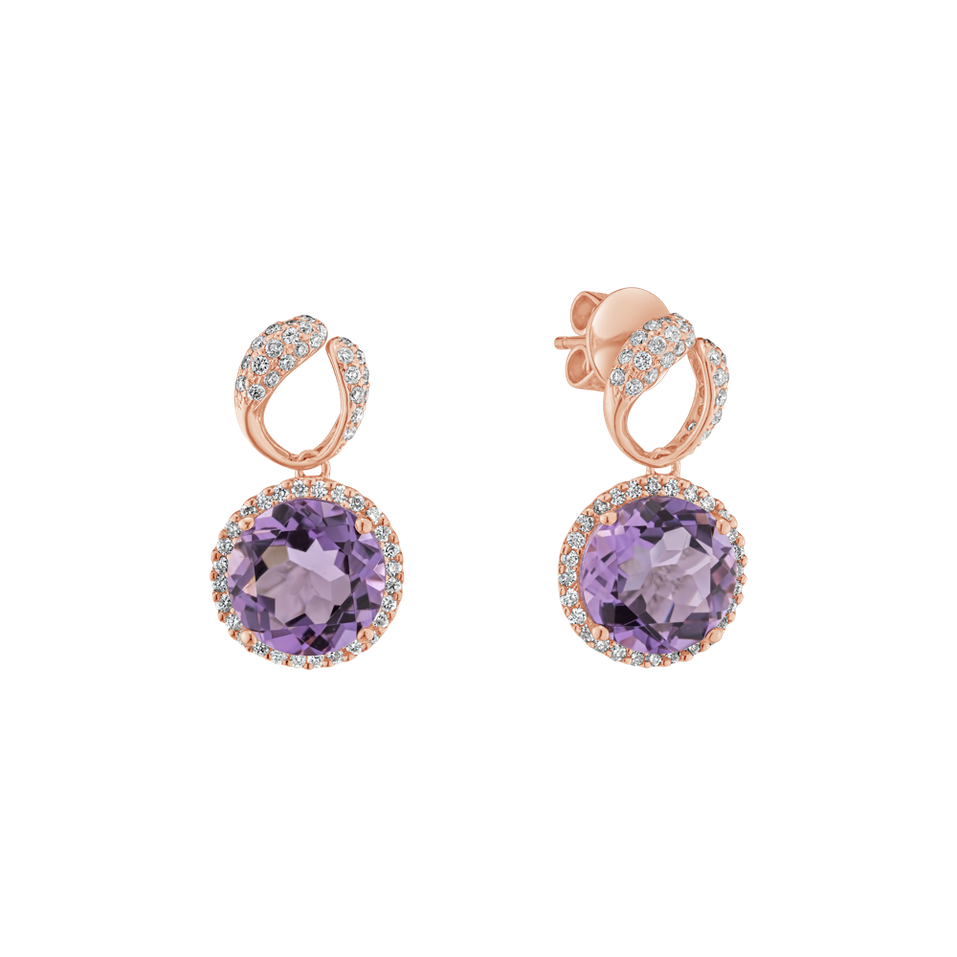 Diamond earrings with Amethyst Twilight Bay