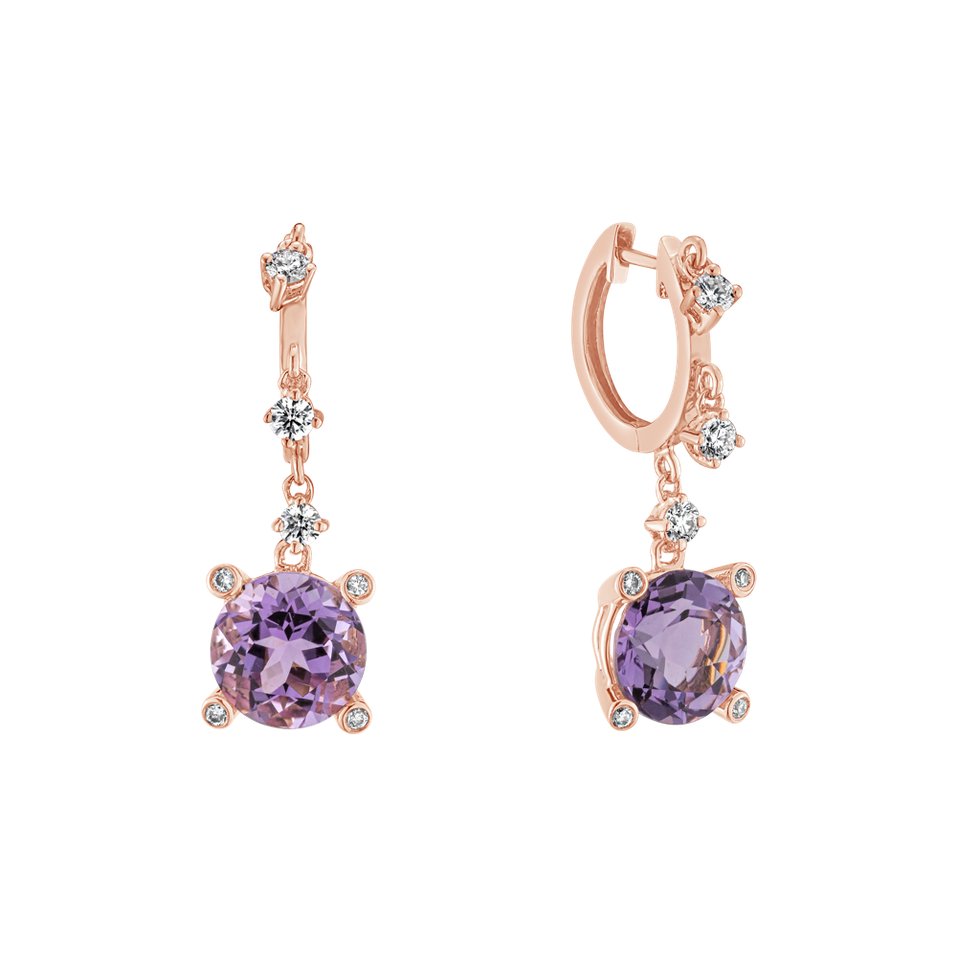 Diamond earrings with Amethyst Evgenia