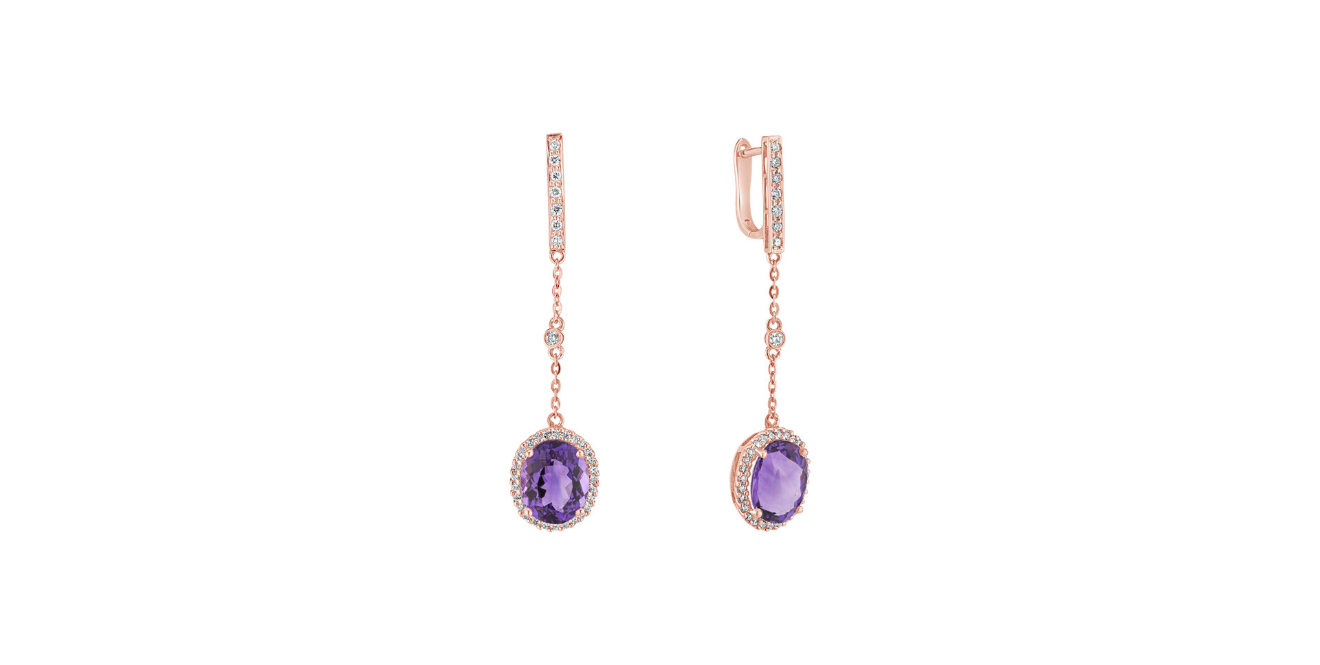 Diamond earrings with Amethyst Giulia