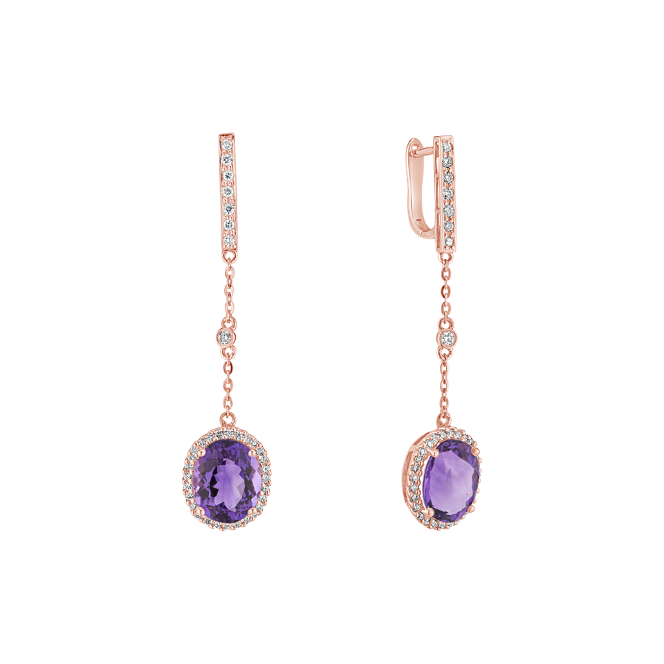 Diamond earrings with Amethyst Giulia