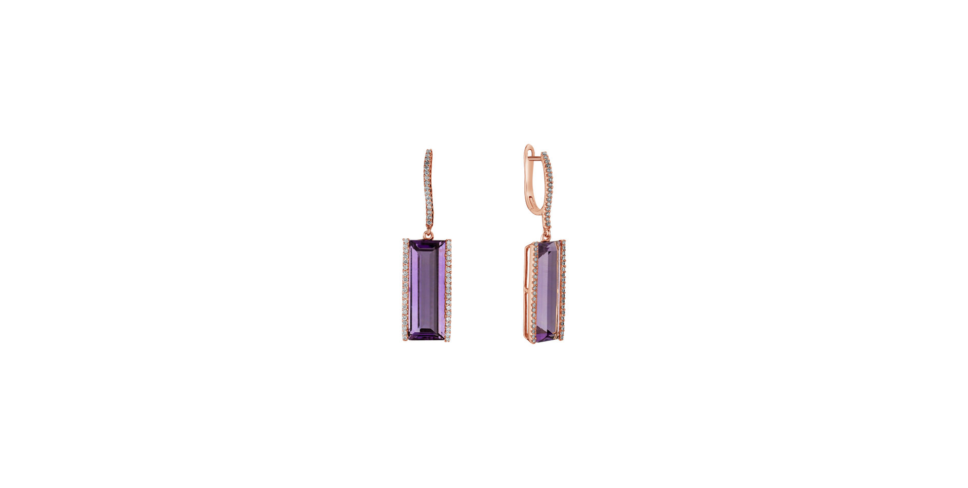 Diamond earrings with Amethyst Theophany
