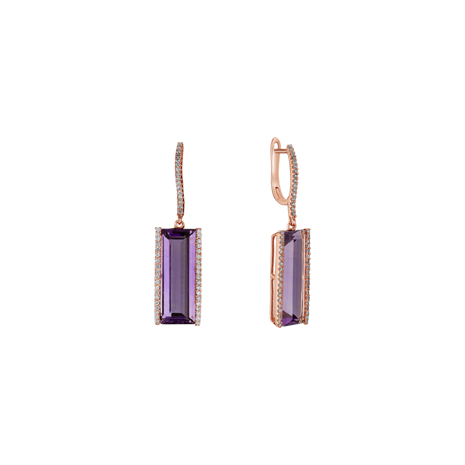 Diamond earrings with Amethyst Theophany