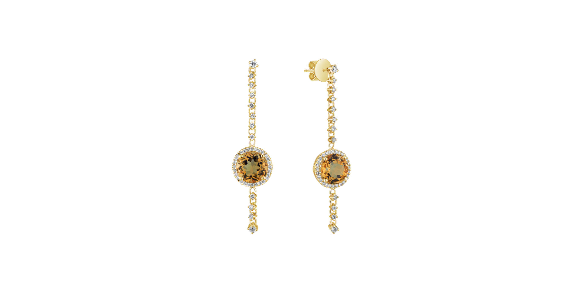 Diamond earrings with Citríne Kirby