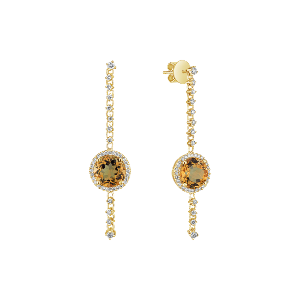 Diamond earrings with Citríne Kirby