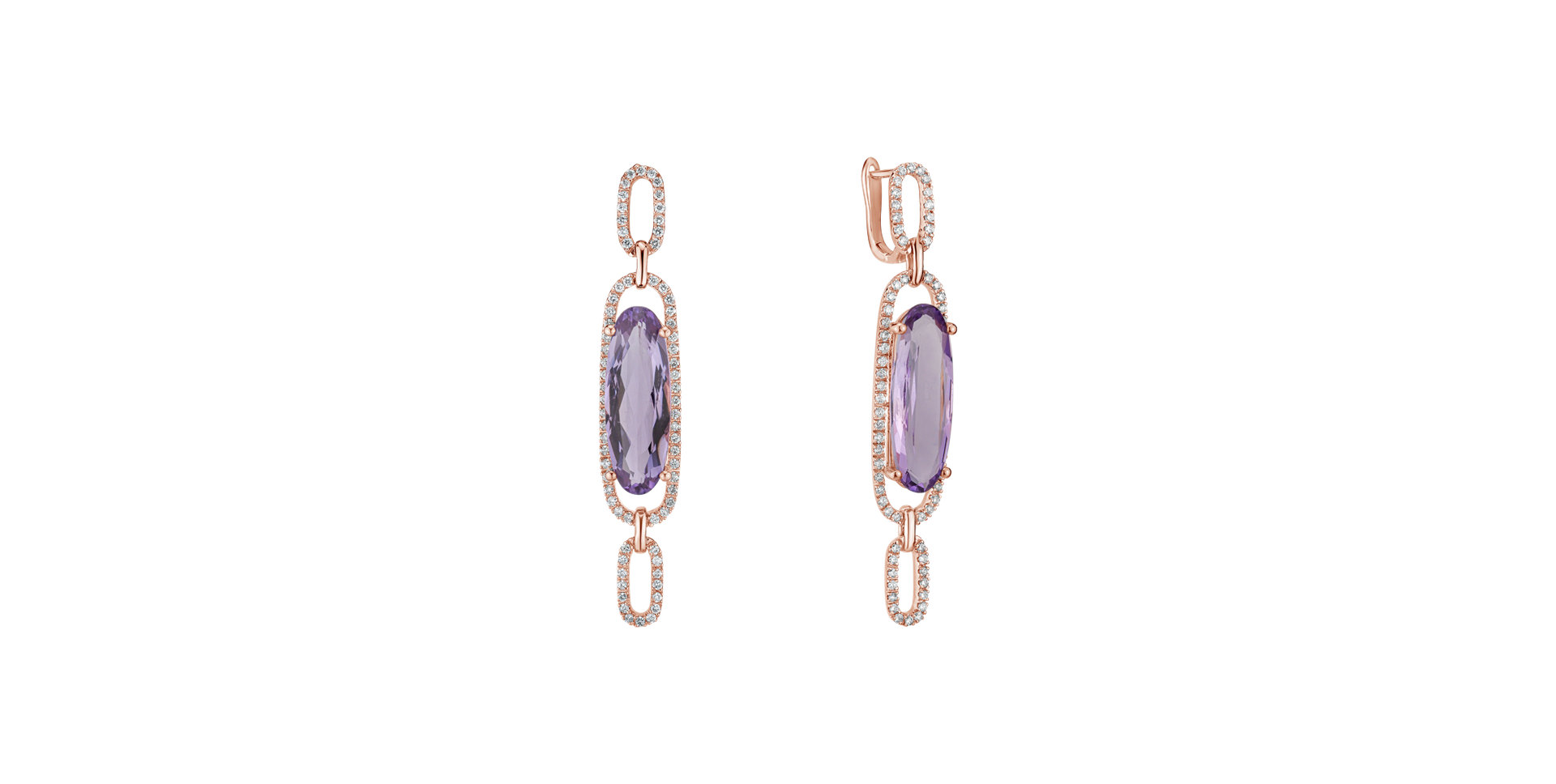 Diamond earrings with Amethyst Isidoros