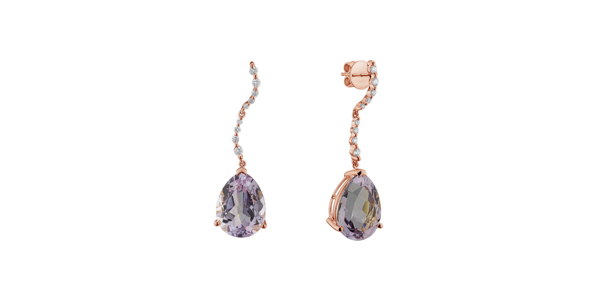 Diamond earrings with Amethyst Dimitris
