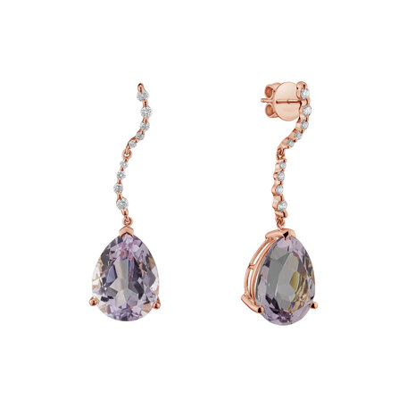 Diamond earrings with Amethyst General Interest