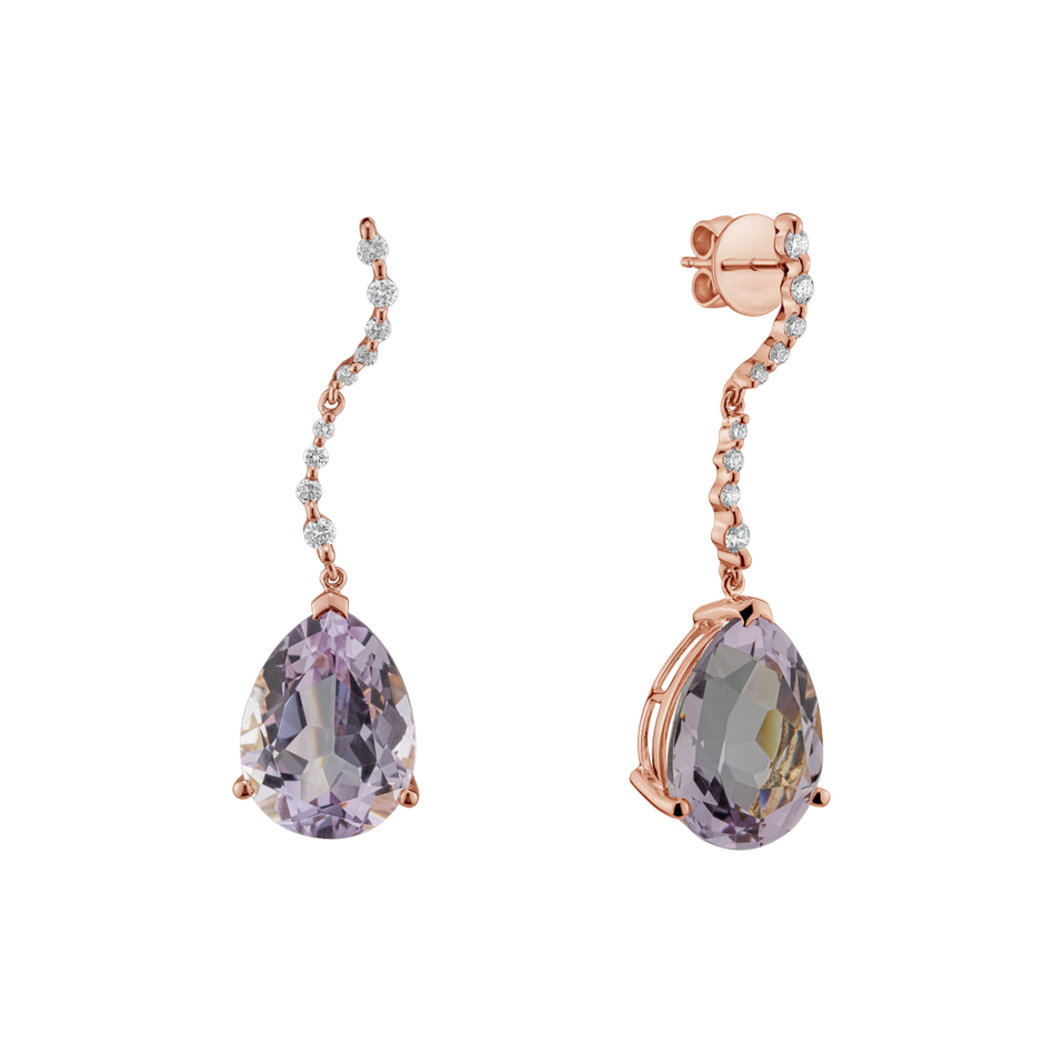 Diamond earrings with Amethyst Dimitris
