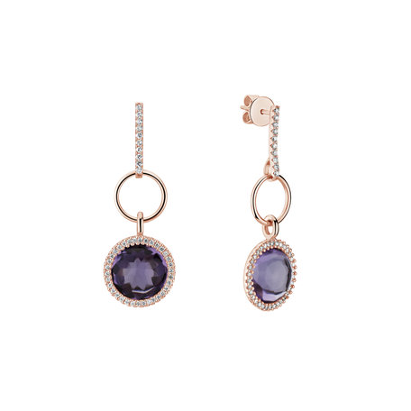 Diamond earrings with Amethyst Precious Light