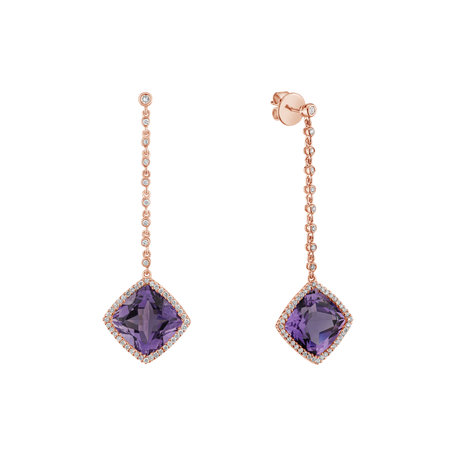 Diamond earrings with Amethyst Product License