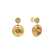 Earrings with brown and black diamonds and Citrine Bright Gismonda3