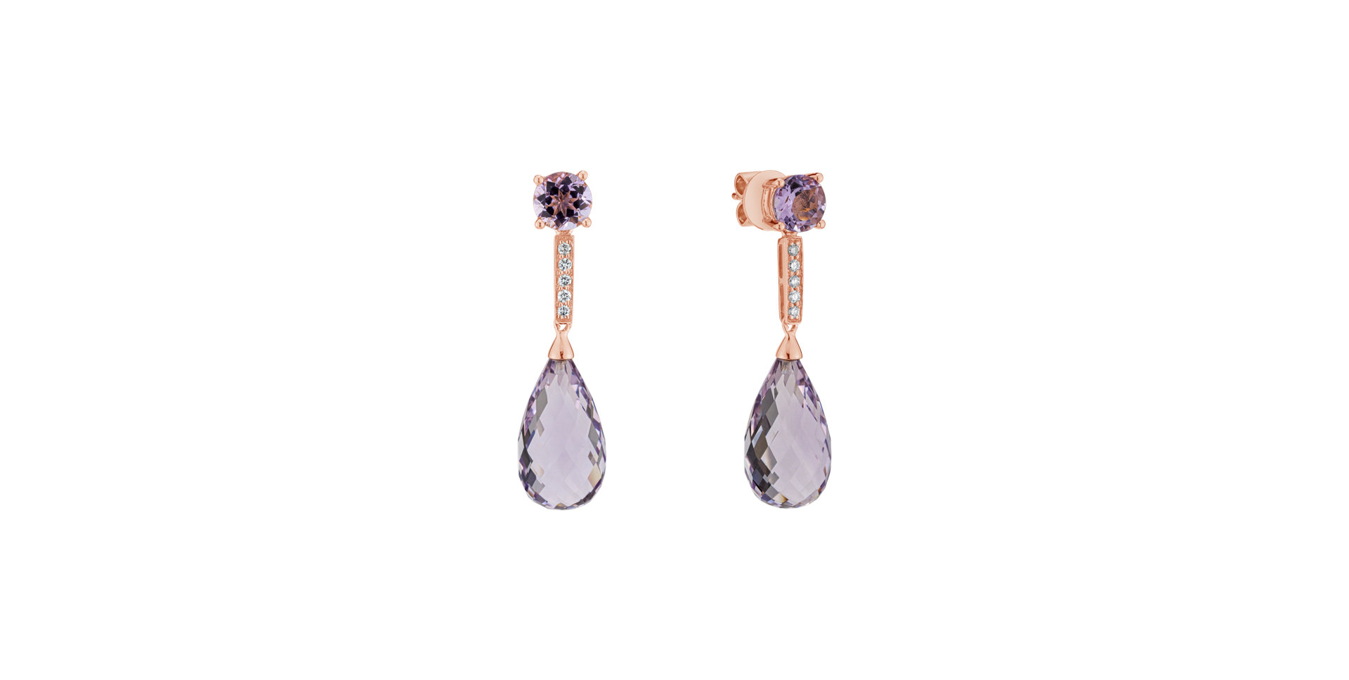 Diamond earrings with Amethyst and Sapphire Designated Constellations