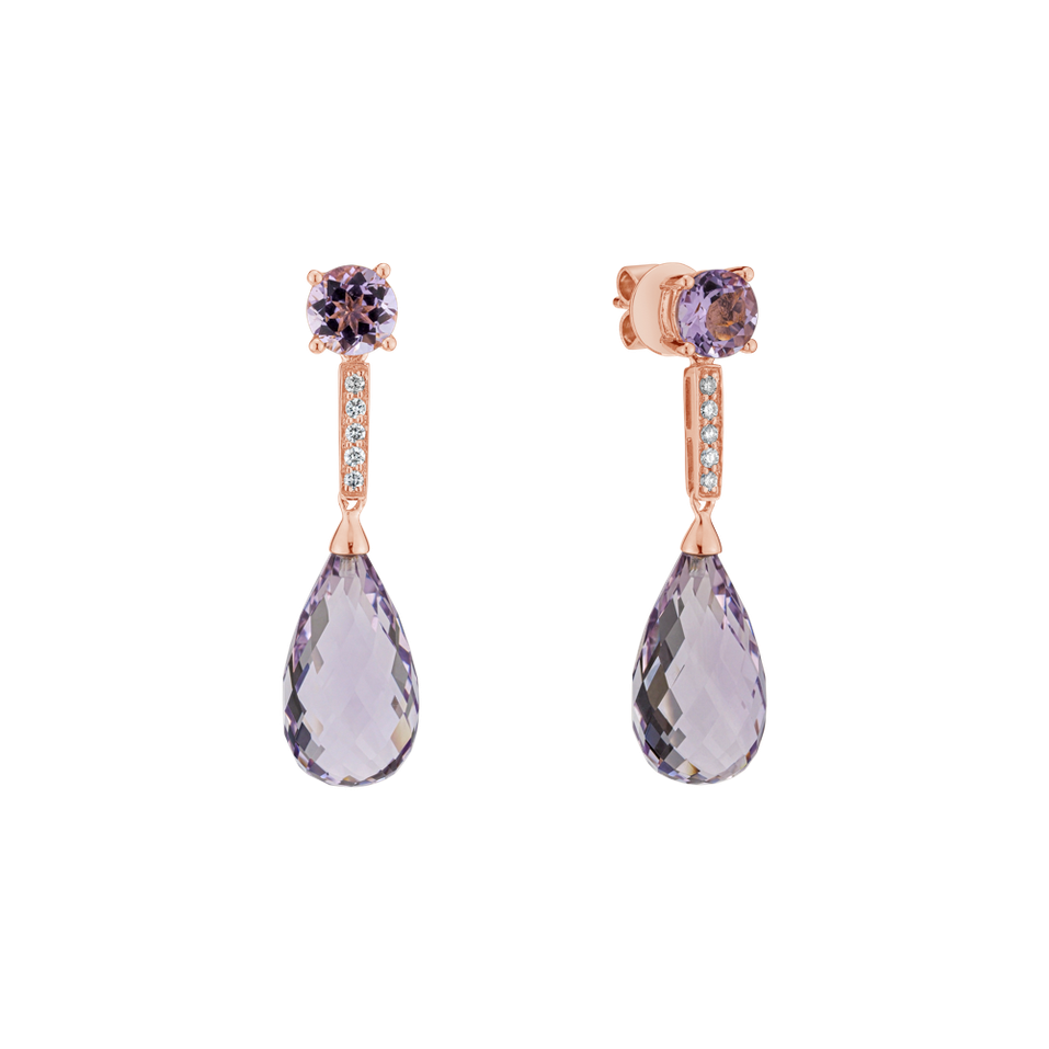 Diamond earrings with Amethyst and Sapphire Designated Constellations