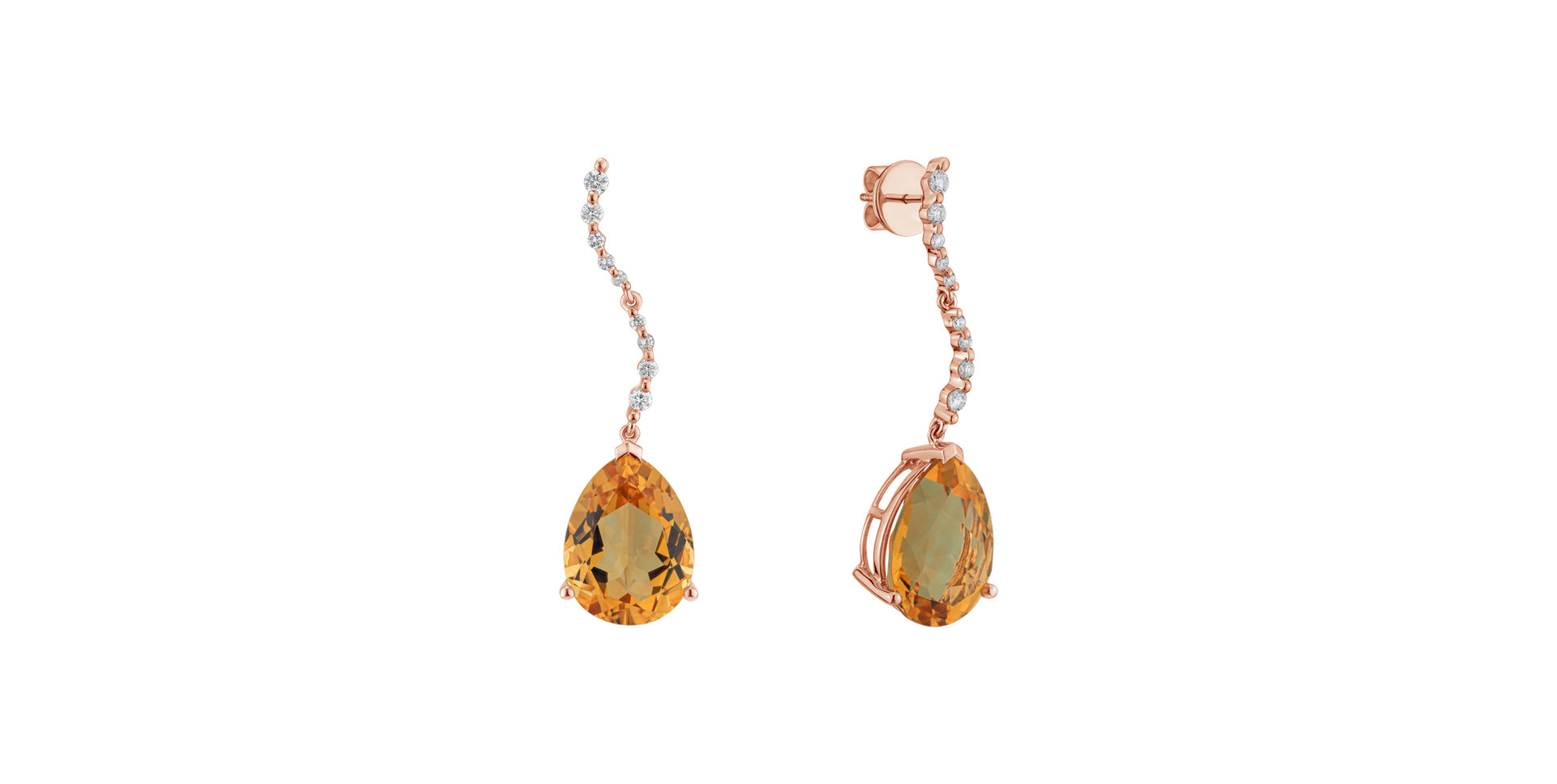 Diamond earrings with Citríne Dimitris