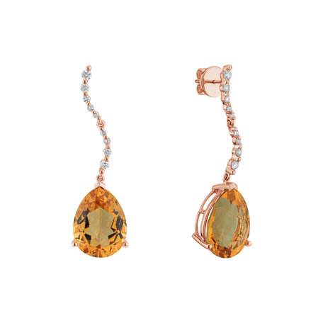 Diamond earrings with Citríne General Interest