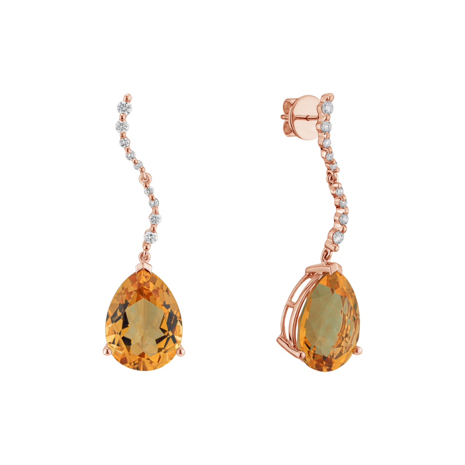 Diamond earrings with Citríne Dimitris