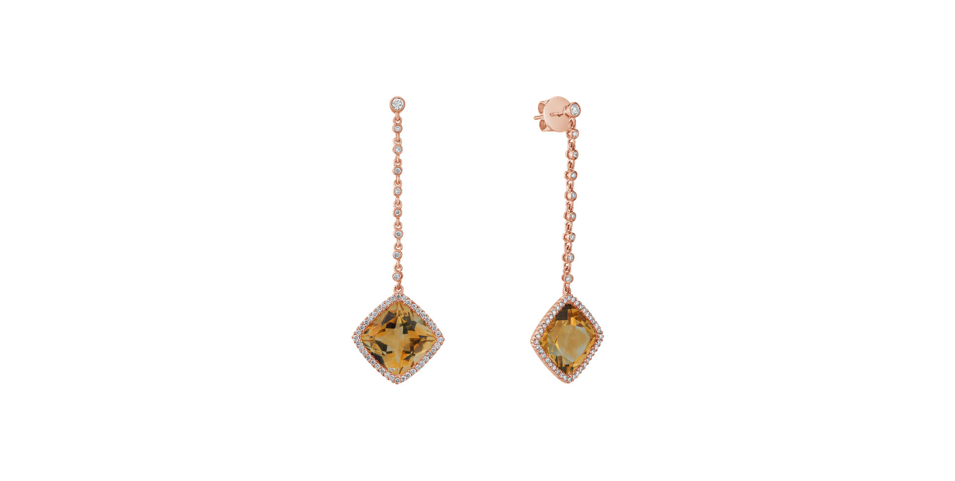 Diamond earrings with Citríne Stylianos