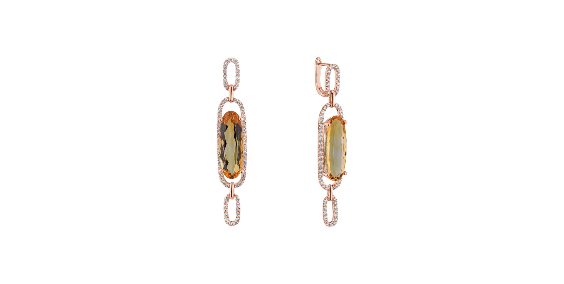 Diamond earrings with Citríne Isidoros