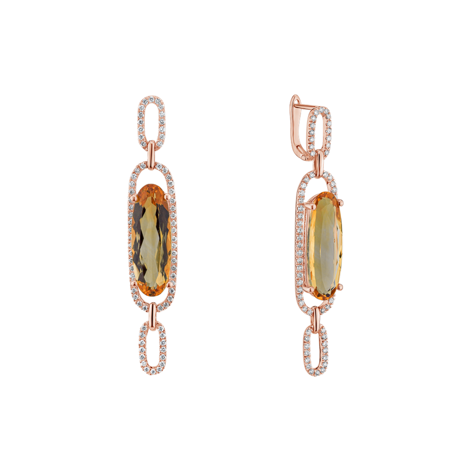 Diamond earrings with Citríne Isidoros