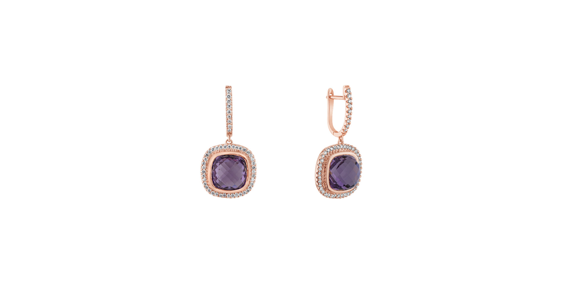 Diamond earrings with Amethyst Enchanted Glow