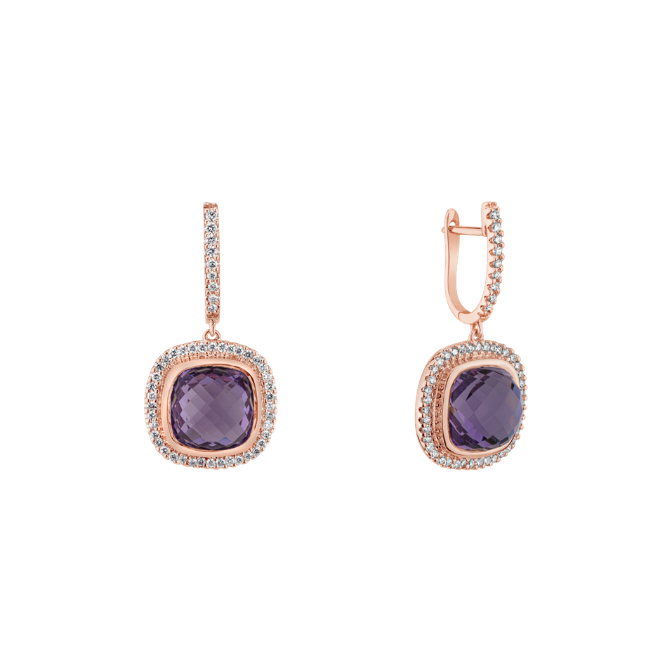 Diamond earrings with Amethyst Enchanted Glow