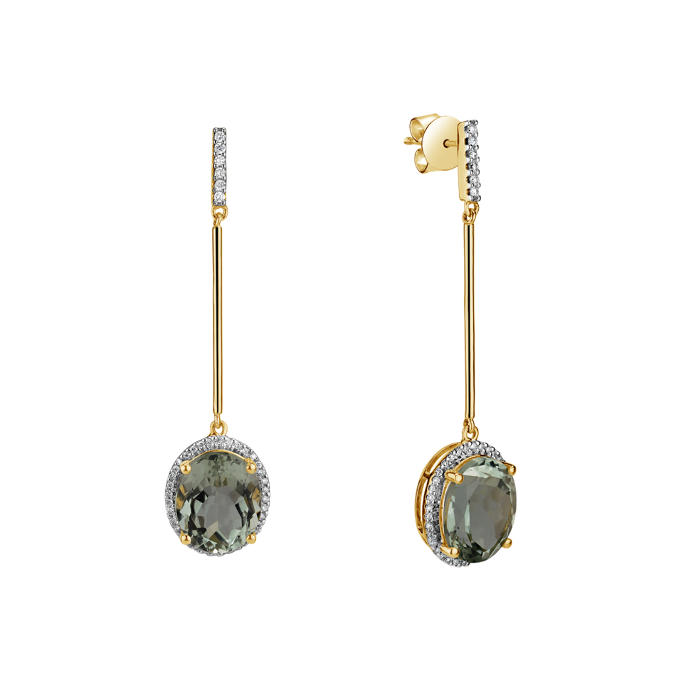 Diamond earrings with Amethyst Silvia