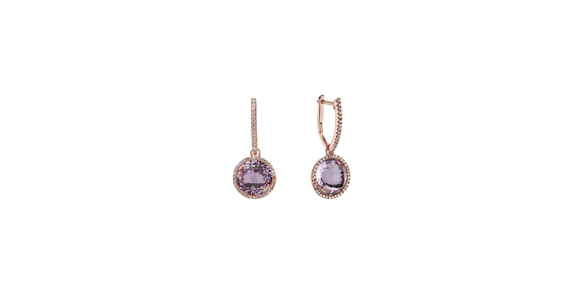 Diamond earrings with Amethyst Gianluca