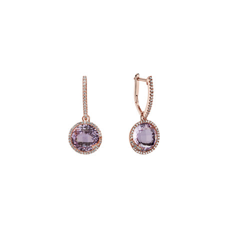 Diamond earrings with Amethyst Snenie Bright