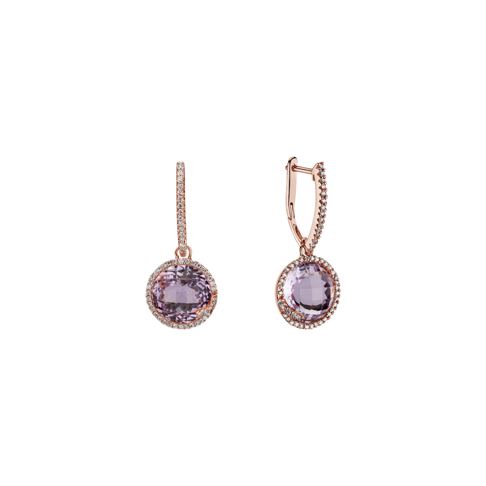 Diamond earrings with Amethyst Gianluca
