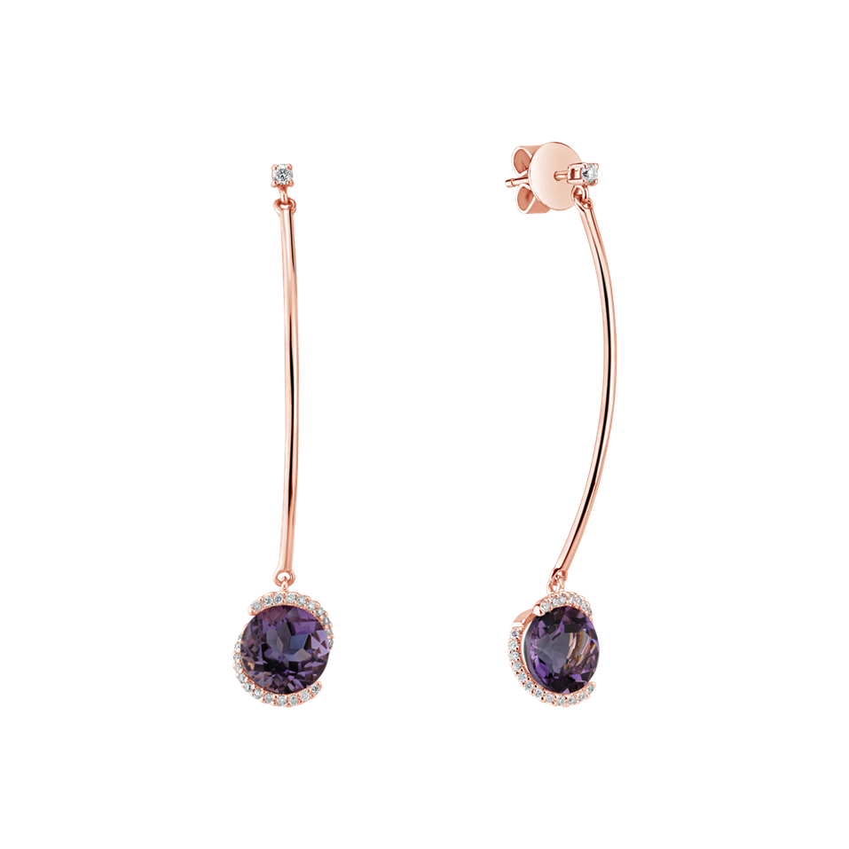 Diamond earrings with Amethyst Expecting Perfection