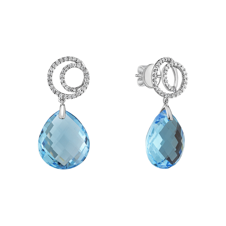 Diamond earrings with Topaz Fabulous Fiction