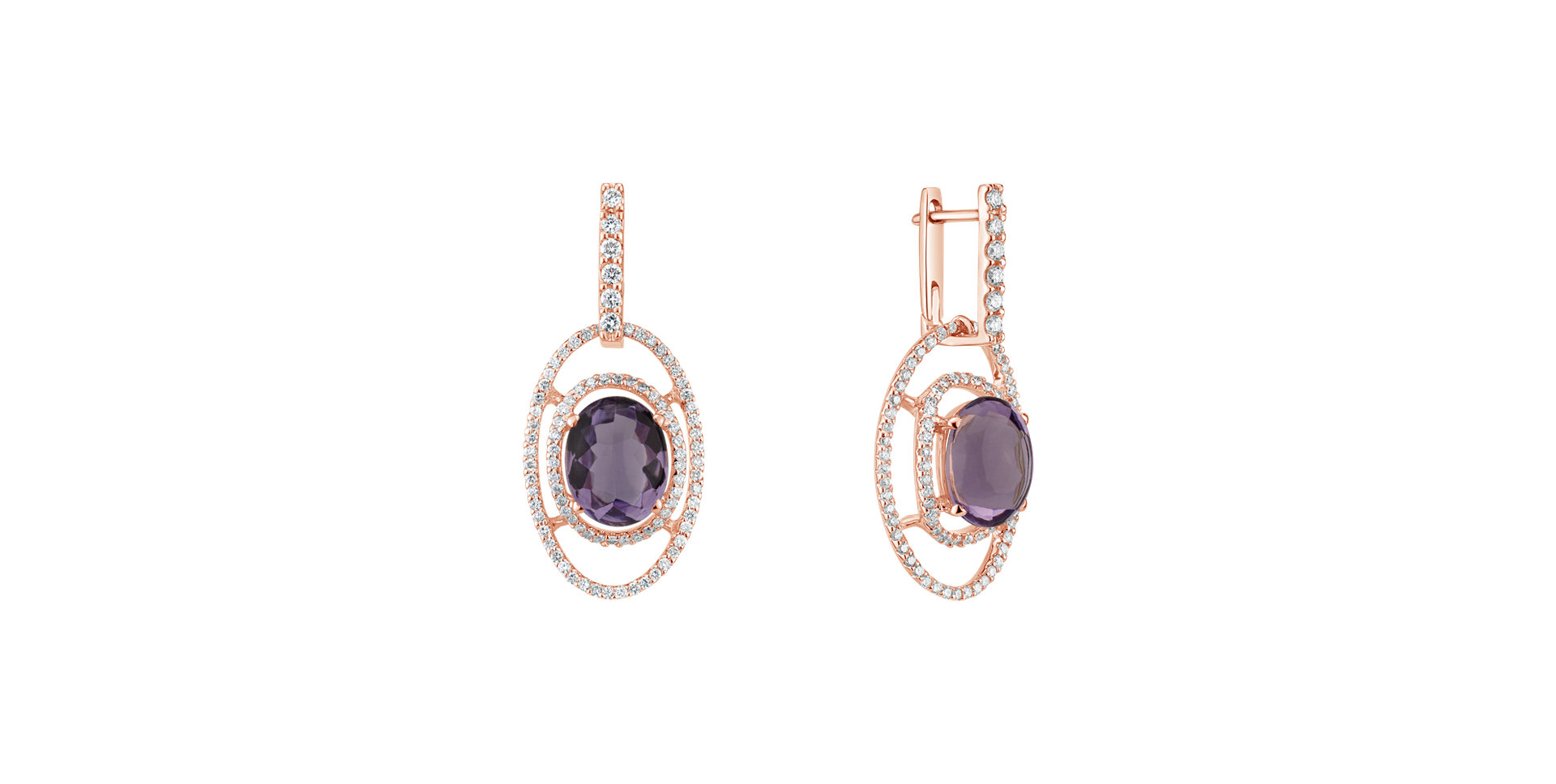 Diamond earrings with Amethyst Noemi