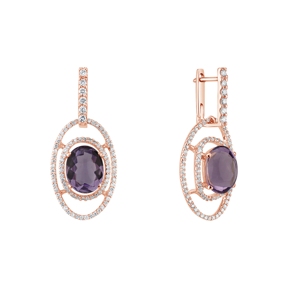 Diamond earrings with Amethyst Noemi