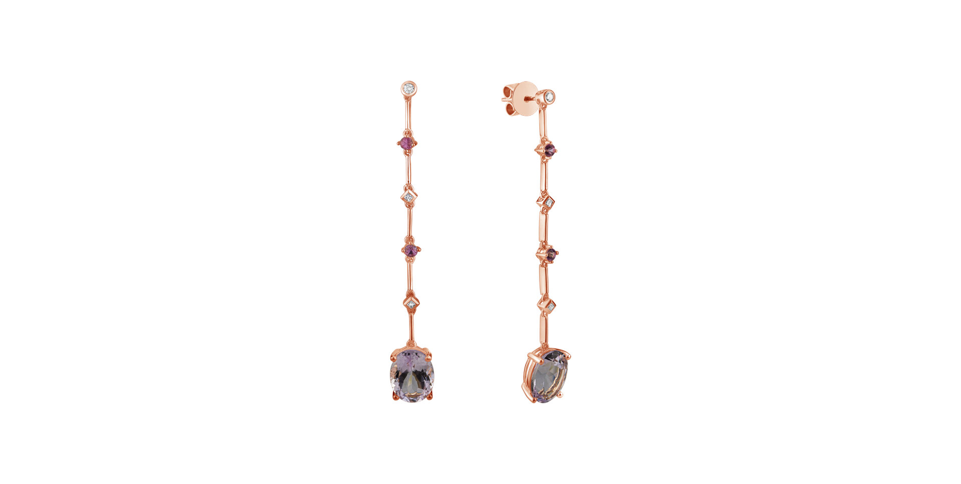Diamond earrings, Amethyst and Sapphire Alaia