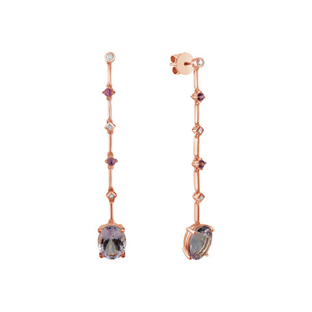 Diamond earrings, Amethyst and Sapphire Conservative Possibility