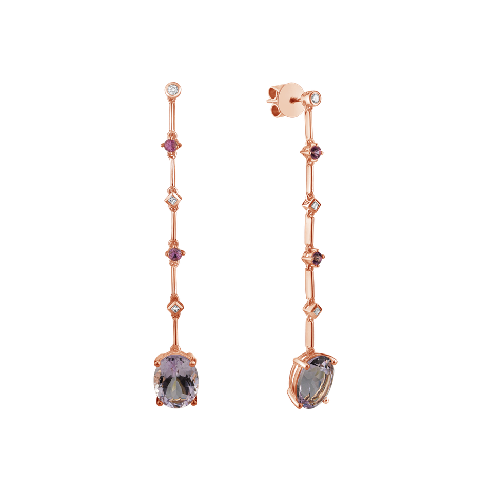 Diamond earrings, Amethyst and Sapphire Alaia