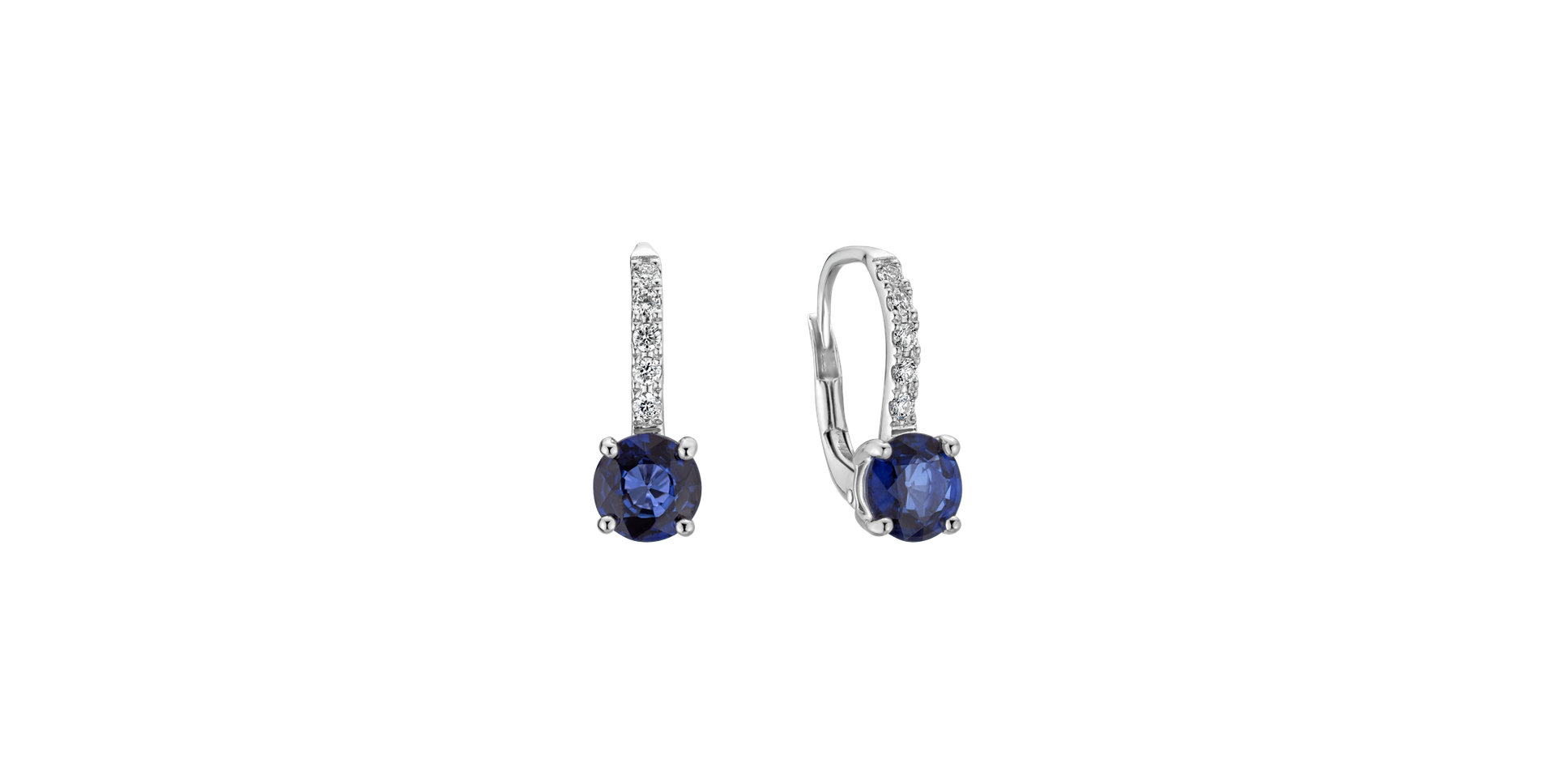 Diamond earrings with Sapphire Fairytale Gentility