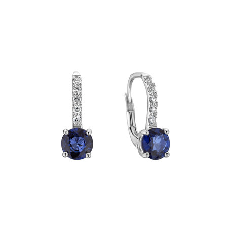 Diamond earrings with Sapphire Fairytale Gentility