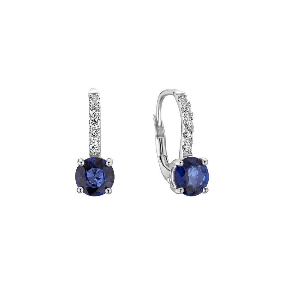 Diamond earrings with Sapphire Fairytale Gentility