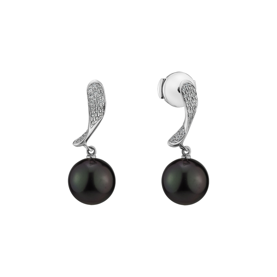 Diamond earrings with Pearl Ocean of Sorrow