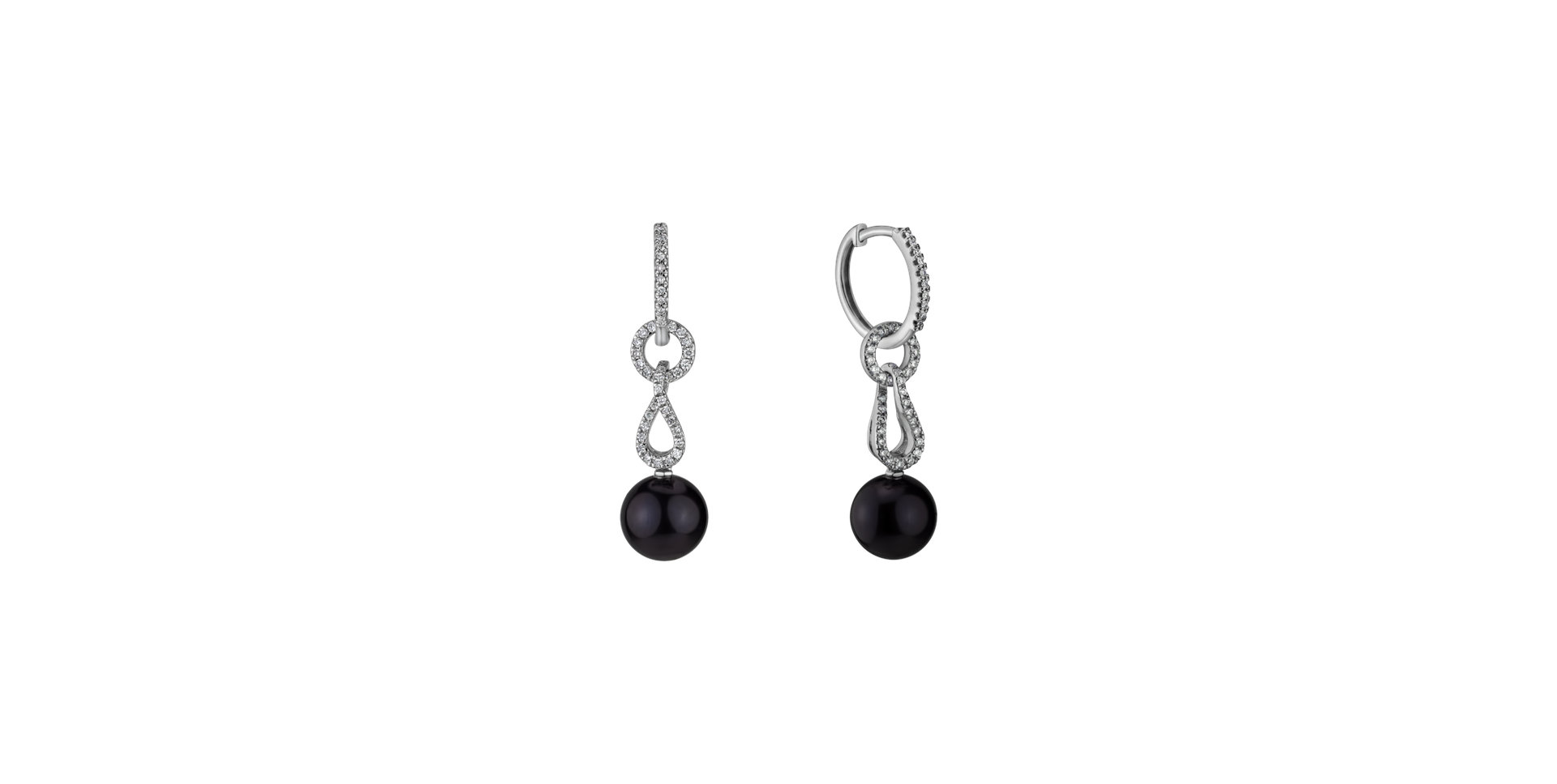 Diamond earrings with Pearl Nightly Shore