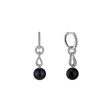 Diamond earrings with Pearl Nightly Shore