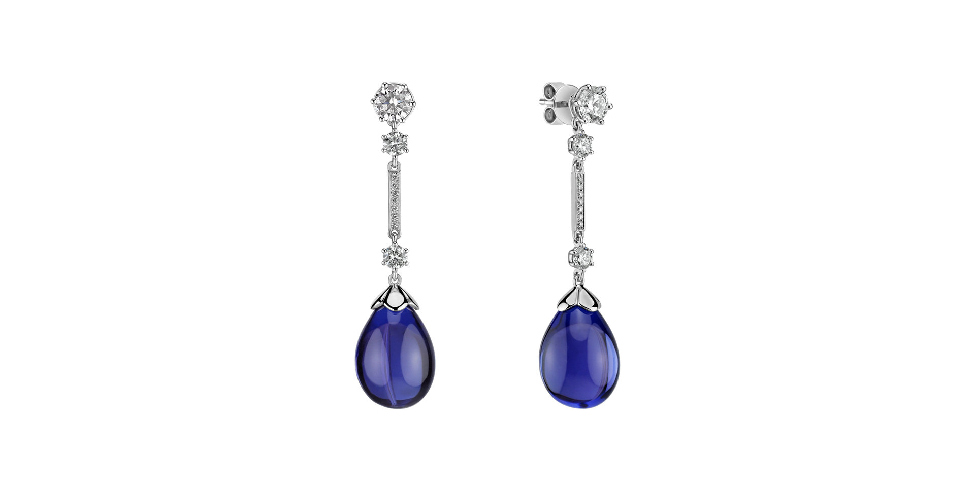 Diamond earrings with Tanzanite Kingdom of Sadness