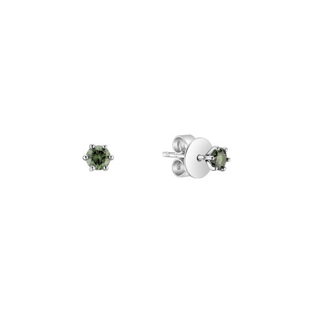 Earrings with green diamonds Vesper Romance